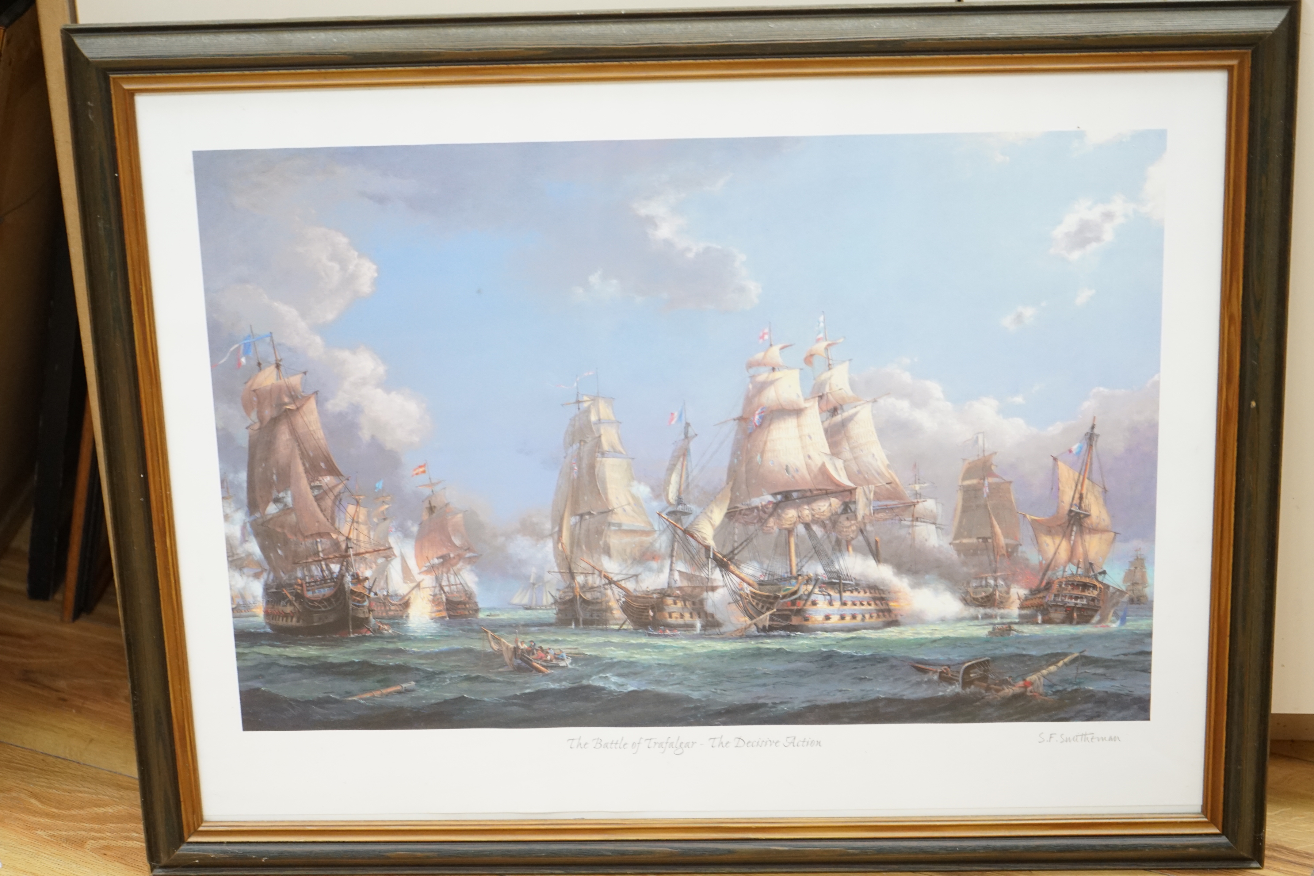 Stanley Francis Smitheman (1927-2016) set of four Marine interest prints, including 'Departure of Cutty Sark from Tower Bridge, London', signed in pencil, limited edition 350/475, largest 57 x 41cm